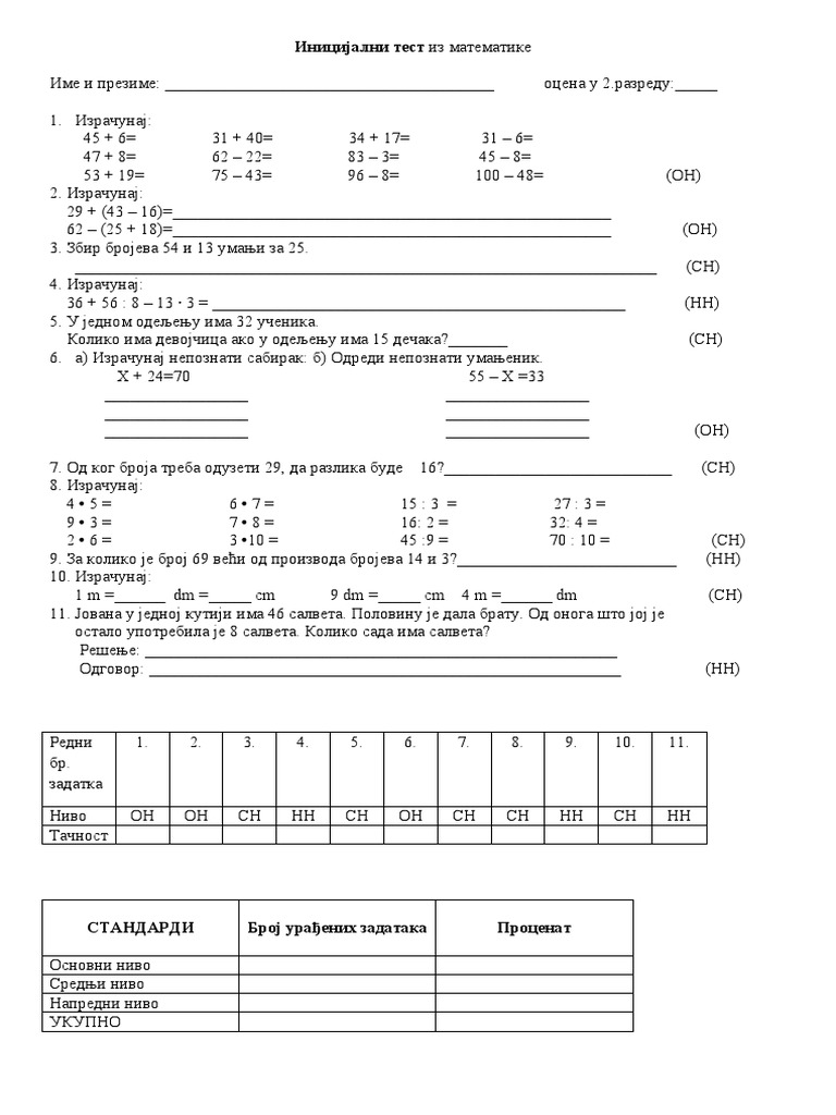 Inicijalni Mat 3 | PDF