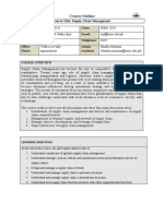 Course Title: Supply Chain Management Semester: Class: Instructor: Email: Room # Telephone: Office Hours: Admin Assistant