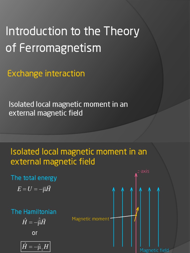 Introduction To The Theory of Exchange Interaction
