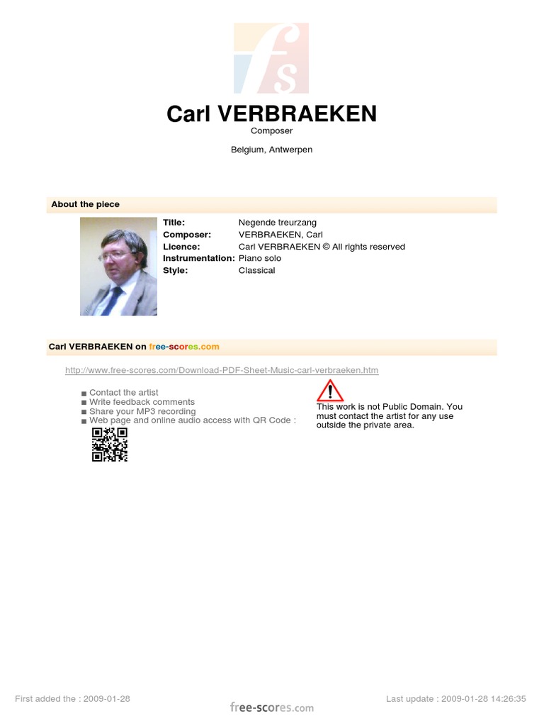 Carl Verbraeken About The Piece Title Composer Licence