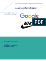 Financial Management Term Project: Evaluate Nike and Google