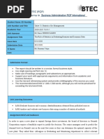 Unit 31 Statistics For ManagementAssignment 1 (LO1 - LOs) 1