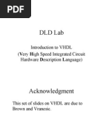 DLD Lab: Introduction To VHDL (Very High Speed Integrated Circuit Hardware Description Language)