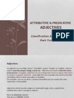 Attributive Predicative Adjectives