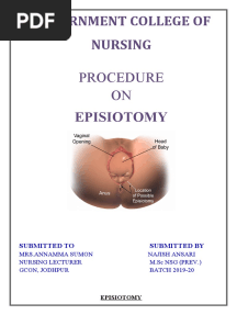 Government College of Nursing: Procedure ON