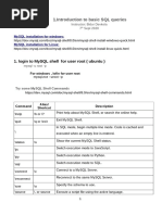 1.introduction To Basic SQL Queries: 1. Login To Mysql Shell For User Root (Ubuntu)