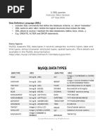 Data Definition Language (DDL)