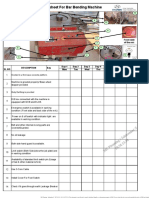 Daily Check Sheet For Bar Bending Machine: Back Side of The M/C