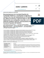 Recomendaciones de La Sociedad Espa ̃nola Decardiología Pediátrica y Cardiopatías Congénitas