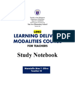 Learning Delivery Modalities Course: Study Notebook