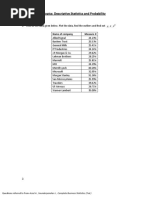 Topics: Descriptive Statistics and Probability: Name of Company Measure X