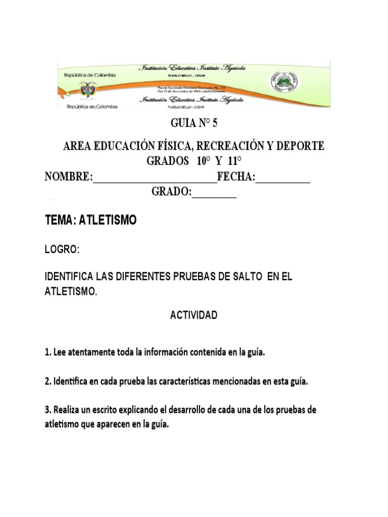 Pruebas de Salto en Atletismo | PDF | Deporte del atletismo | Deportes