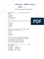 Matter: Tutorial World Free Worksheets SCIENCE Primary 4