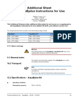 Additional Sheet For Aquabplus Instructions For Use: 5.1 General Notes 10.2 Transport