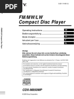 FM MW LW Compact Disc Player: CDX-M850MP