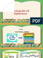 Welcome KG 2 D English Lesson