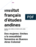 Institut Français D'études Andines: Dos Mujeres: Límites A La Sexualidad Femenina en Buenos Aires Colonial