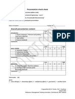 Professional Communication - Presentation - Assessment Sheet