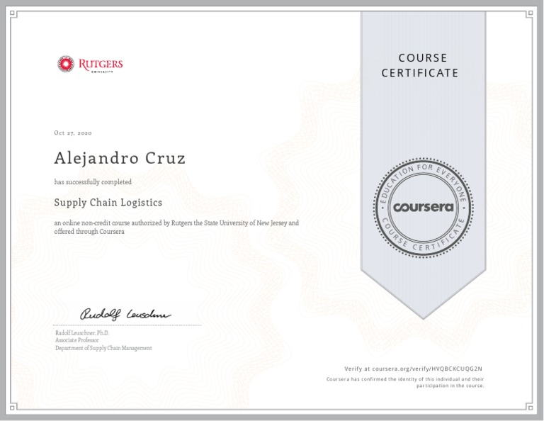 Supply Chain Logistics Certificate | PDF | Business