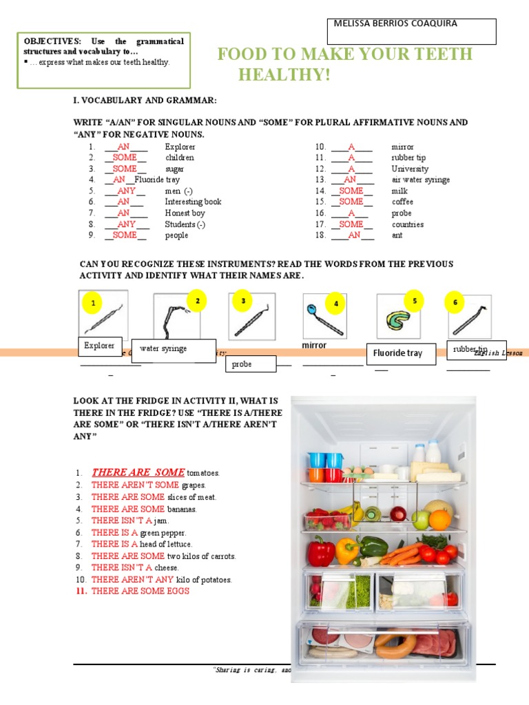 Practice Countable and Uncountable Nouns Dentistry Short F PDF