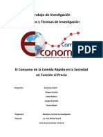 El Consumo de La Comida Rápida en Los Estudiantes de La Carrera de Economía en Función Al Precio222222