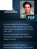 Mary Racelis-Hollsteiner's Contributions to Sociology and Development Issues
