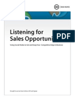 Listening for Sales Opportunities - Using Social Media to Get and Keep Your Competitive Edge in Business