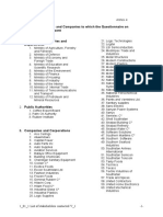 List of Administrations and Companies To Which The Questionnaire On Standards Needs Was Sent
