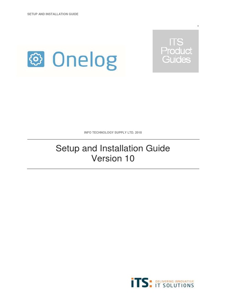 Onelog 10 Setup and Installation Guide | PDF | Installation (Computer ...
