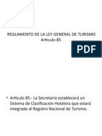 REGLAMENTO DE LA LEY GENERAL DE TURISMO