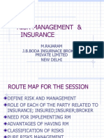 Risk Management & Insurance: M.Rajaram J.B.Boda Insurnace Brokers Private Limited New Delhi