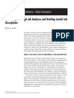 Questions-And Answers: Conducting Thorough Job Analyses and Drafting Lawful Job Descriptions