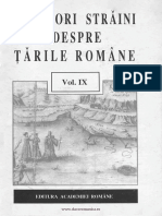 Calatori Straini Despre Tarile Romane Vol. Ix