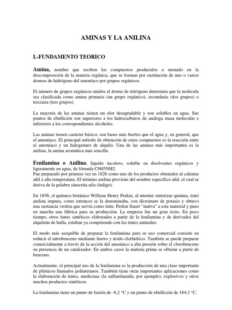 Anilina PDF Amoníaco Ácido clorhídrico