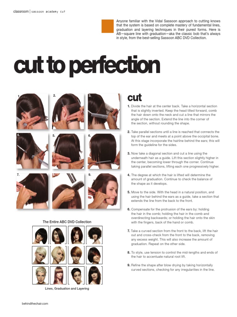 Vidal Sassoon Haircut Techniques Guide | PDF | Hair