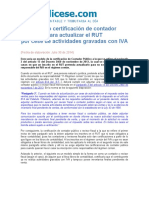 Modelo Certificacion de Contador para Actualizar El RUT Por Cese de Actividades Gravadas Con IVA