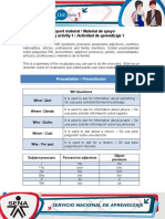 Aprende WH, pronombres, países y profesiones