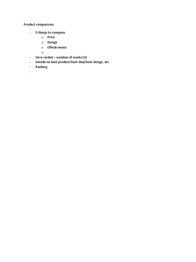 Product Comparison Guide: Key Factors | PDF