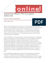 Lessons From History-The Case Against AFRICOM (Stephen Roblin, MR Online, April 2009)