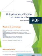 Matemáticas 1°m Números Enteros Mult. y División