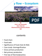 Energy Flow - Ecosystem: by Prof. V. Sai Saraswathi Asst. Prof. (SR.) Pharmaceutical Chemistry Division SAS