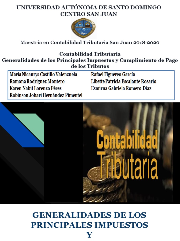 Contabilidad Tributaria Grupo No.1 | PDF | Impuesto sobre la renta ...
