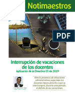 Interrupcion Vacaciones Docentes