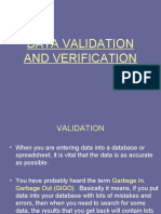 Data Validation and Verification
