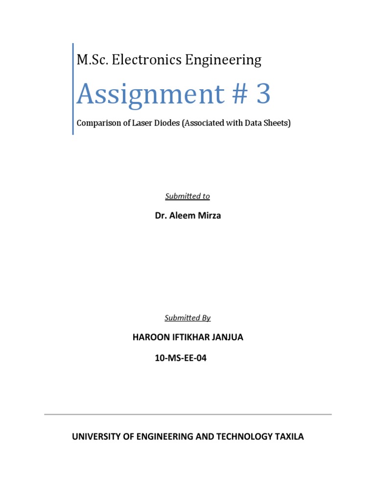 Assignment # 3: M.Sc. Electronics Engineering | PDF | Science ...