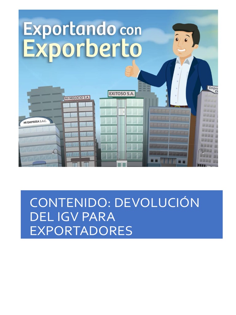 Devolución del IGV para Exportadores | PDF | Impuesto sobre la renta ...