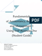 Fundamentals of Accountancy, Business and Management 1 Using SAP Business One (Student Guide)