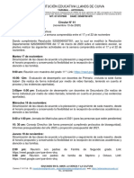 Circular #41 Semana Del 17 de Noviembre Al 22 de Noviembre de 2020