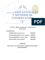 Recursos Naturales y Métodos de Conservación