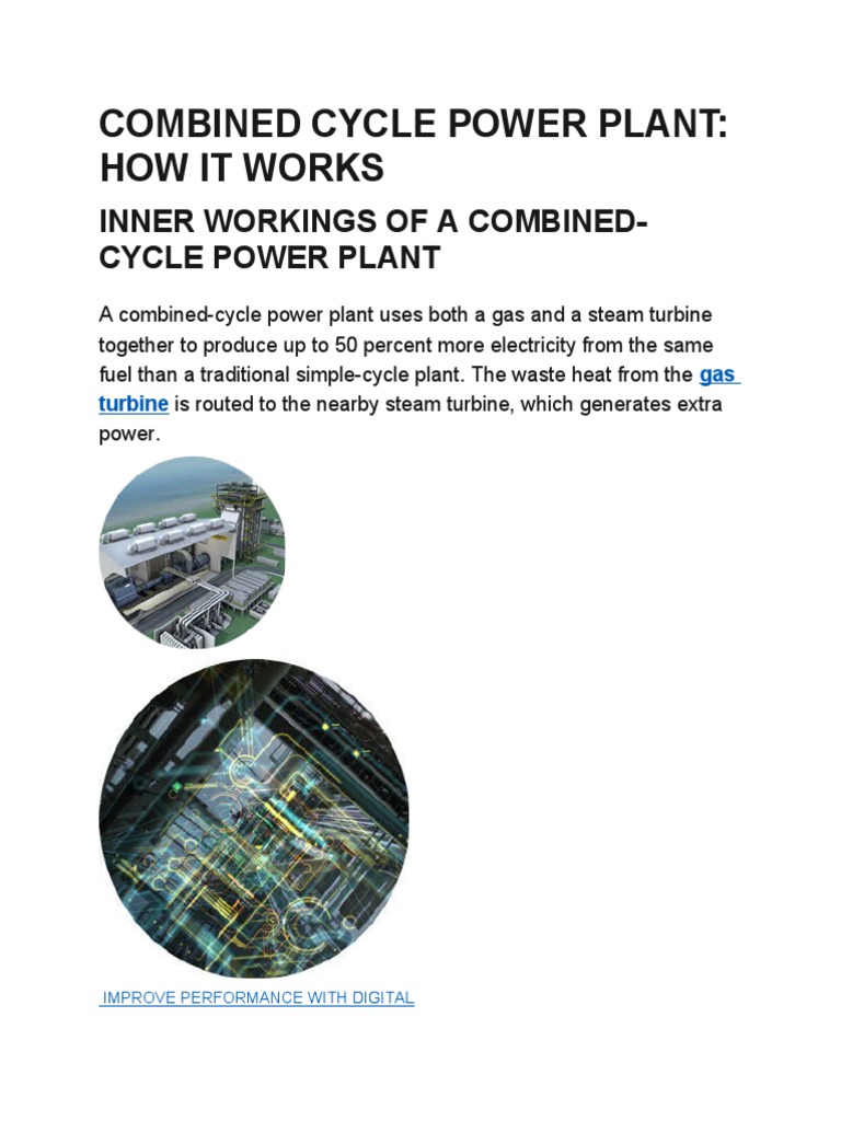 Combined Cycle Power Plant Overview | PDF | Cogeneration | Gas Turbine